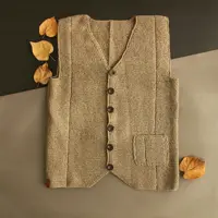 ژیله مردانه طرح کلاسیک و مجلسی رنگ بژ مناسب برای آقا یان سایز xl