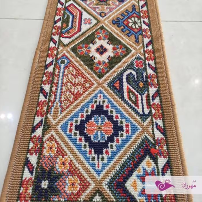 روپله ای 30 در 70 گلیم ماشینی نقشه محراب بژ با ارسال رایگان