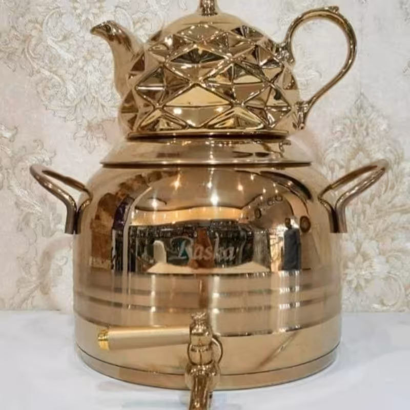 کتری قوری طلایی کف چدن،ارسال رایگان