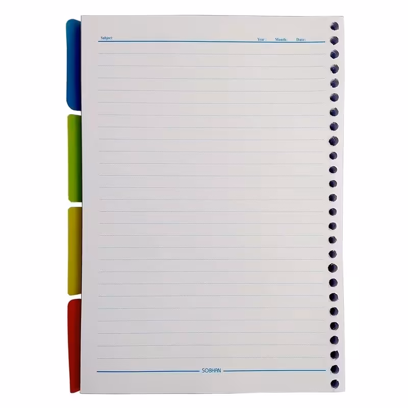 کاغذ کلاسور 26 حلقه