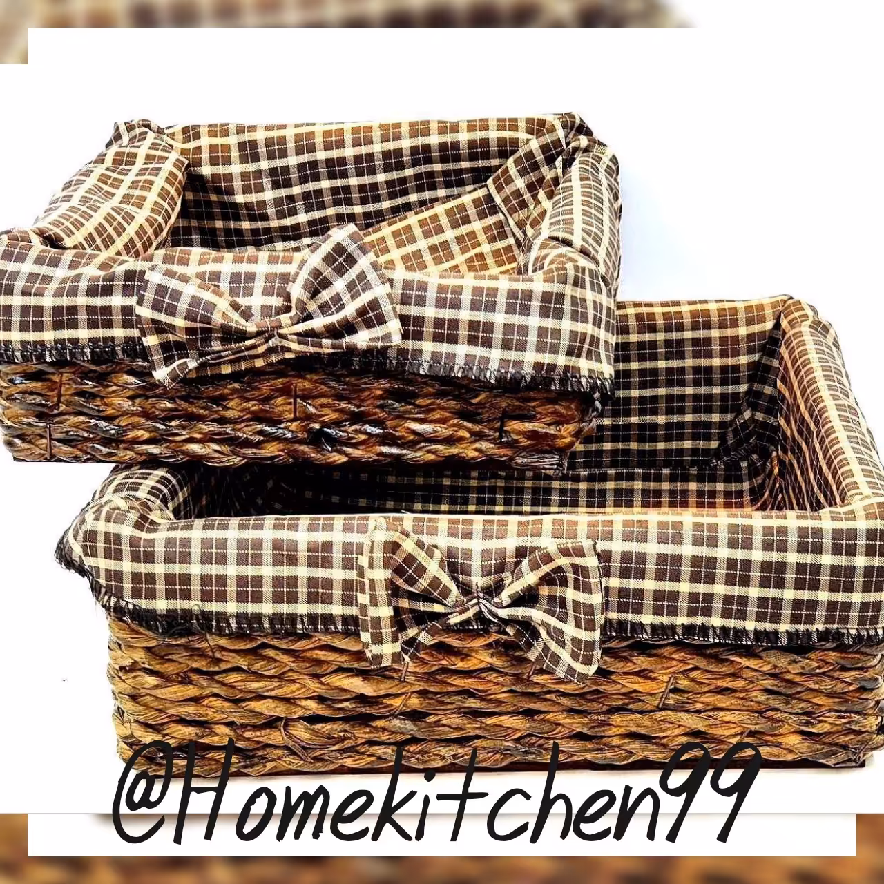 سبد نان جفتی مربع حصیری