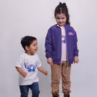 ست سویشرت دورو و تیشرت دخترانه و پسرانه M403 برشاد رنگ بنفش-صورتی سایز 128