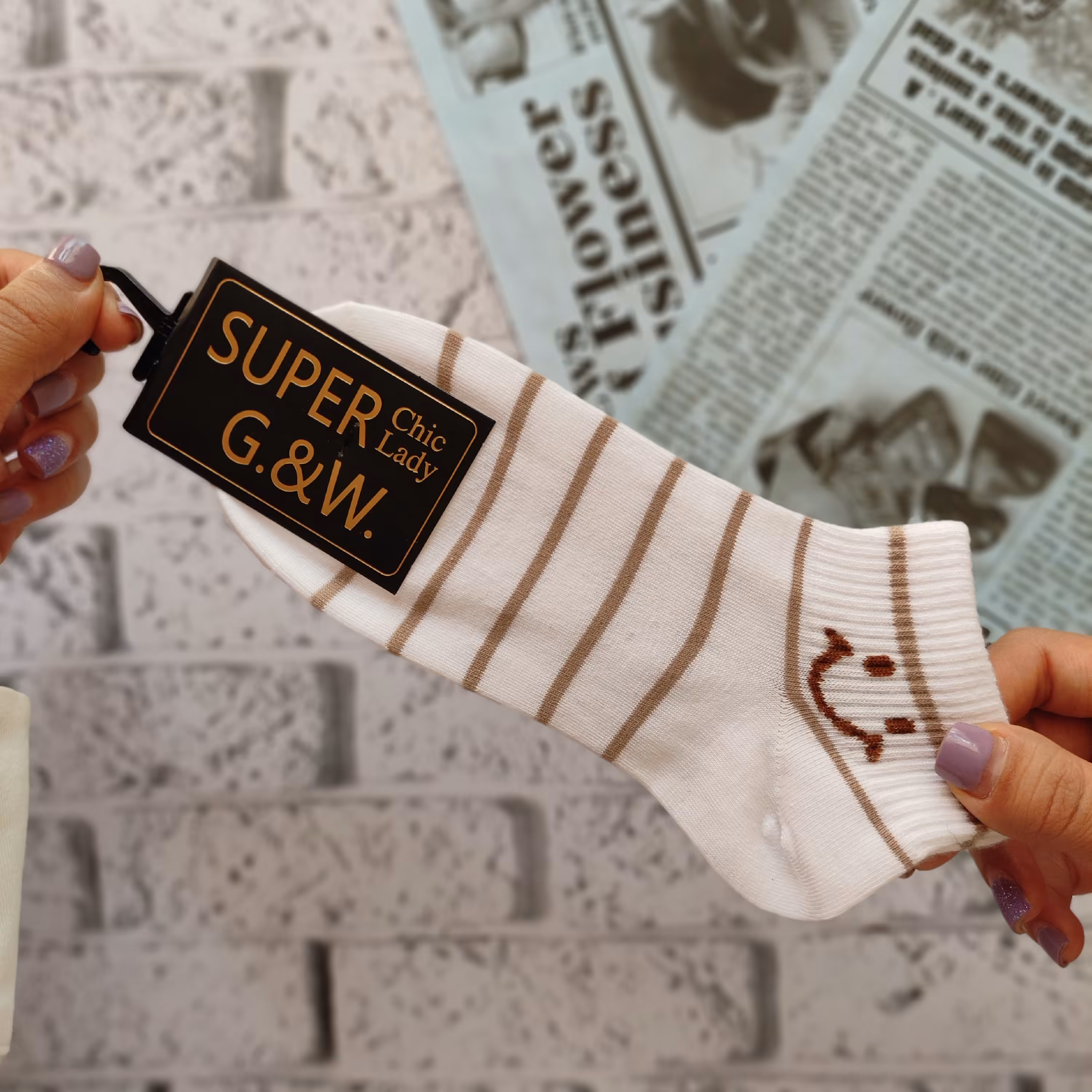 جوراب نیم ساق طرح smile