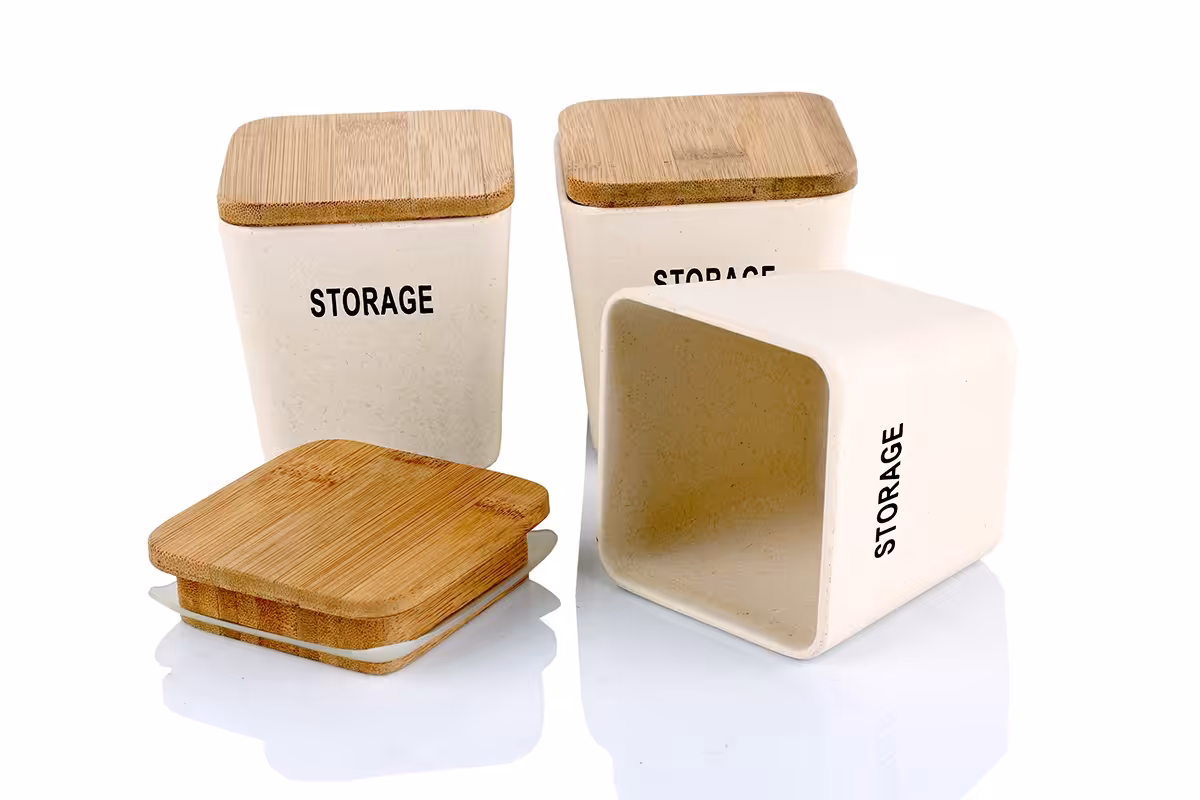 ست بانکه ادویه چهارگوش بامبو والرین (VALERIAN) مدل 5002WH1 سایز متوسط