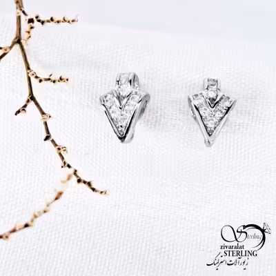 گوشواره میخی نقره طرح فلش کد 11995