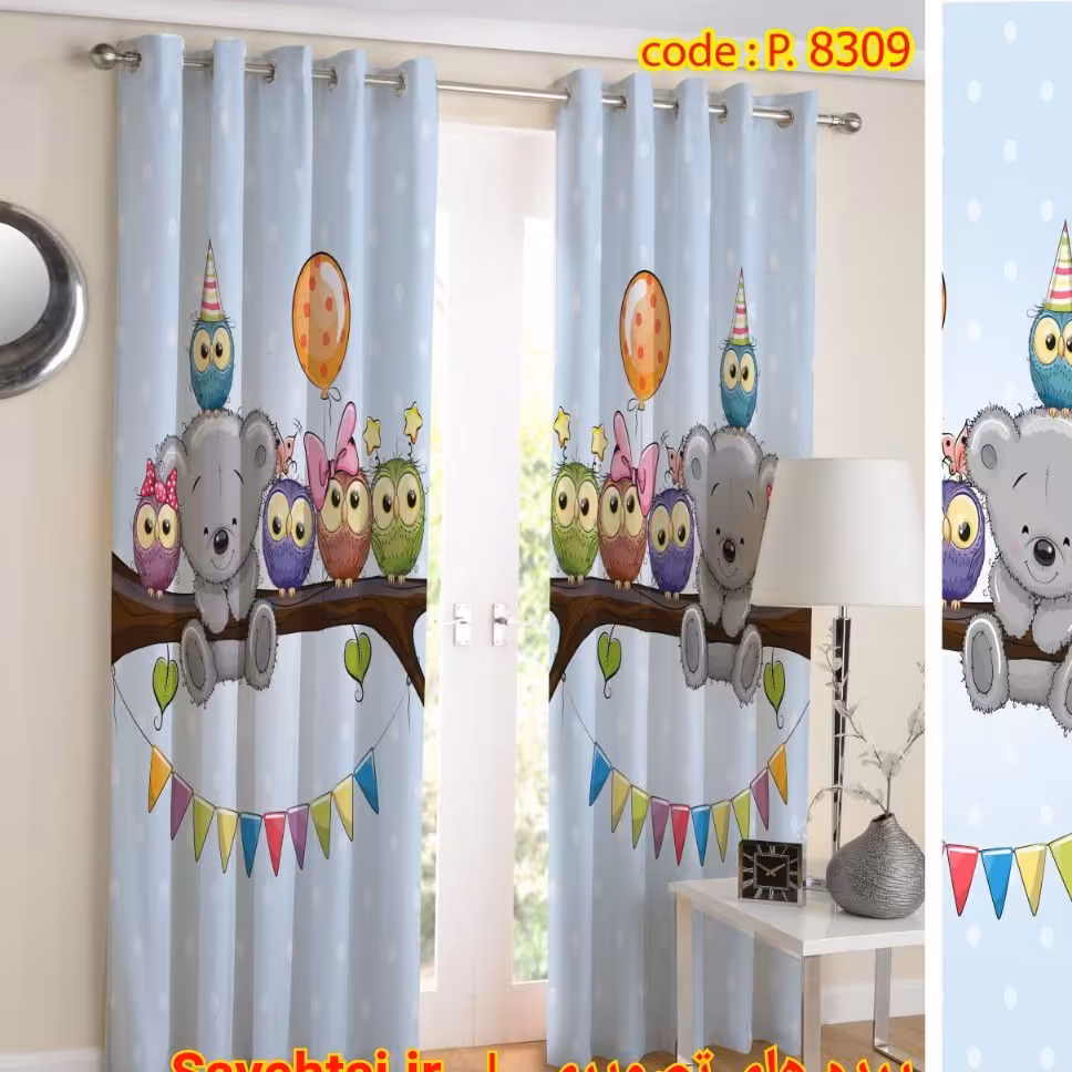 پرده چاپی پانچ هازان کد 8309 عرض 140 در 190