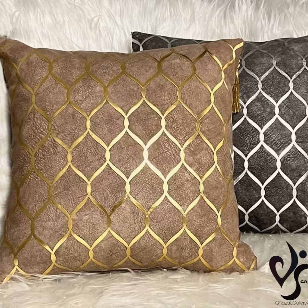 کاور کوسن چرم و مخمل طرح موج در رنگبندی متنوع