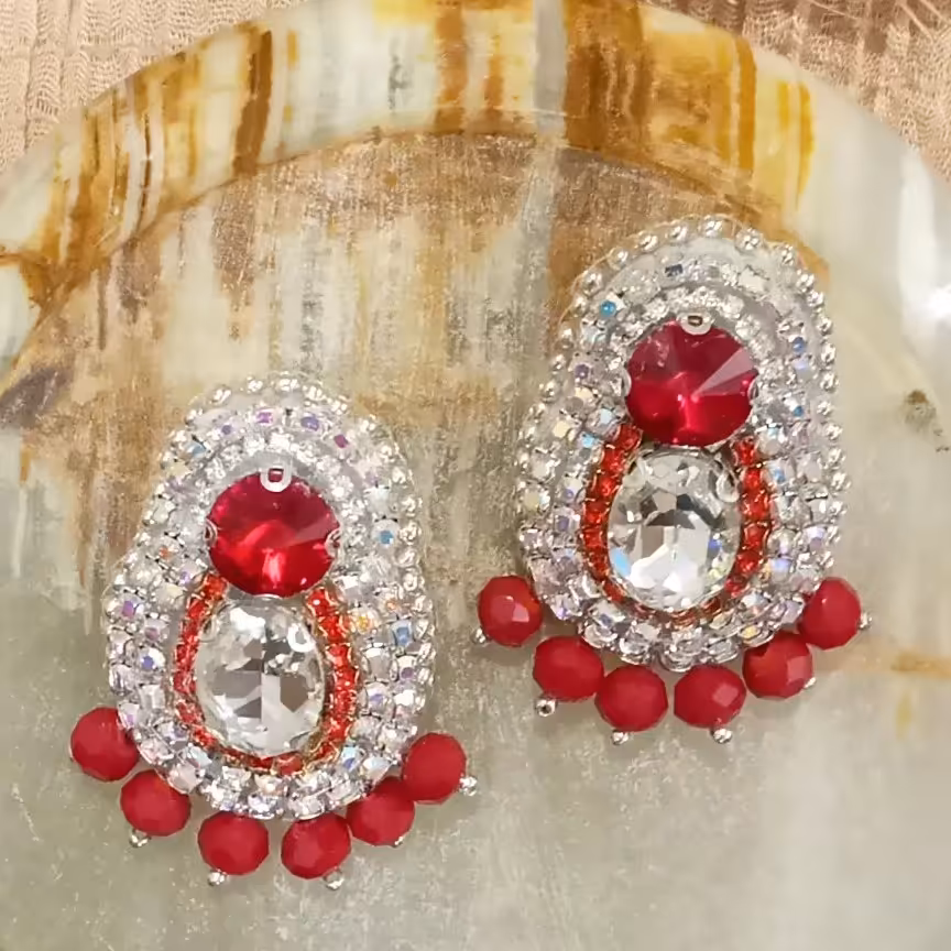 گوشواره جواهر دوز ی  کد 14