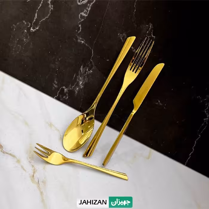 سرویس قاشق چنگال 30نفره رزنتال طلایی براق کد424