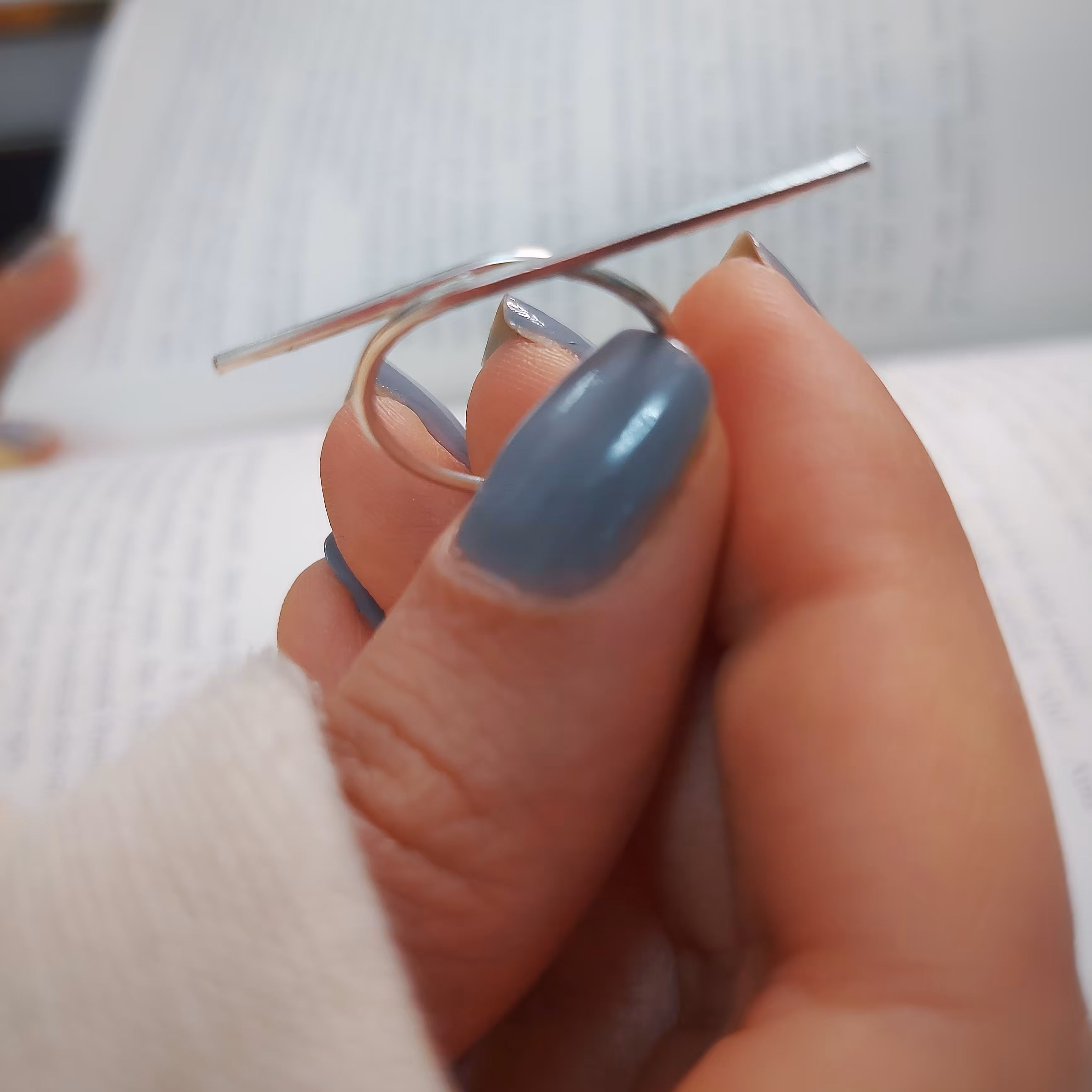 انگشتر نقره 925دستساز خط موازی مینیمال