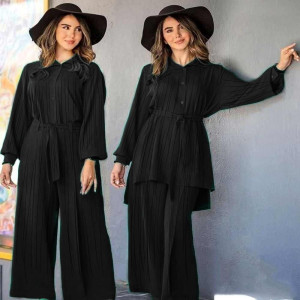 مانتو شلوار زنانه نخی مدل ست کریشه ویژه محرم