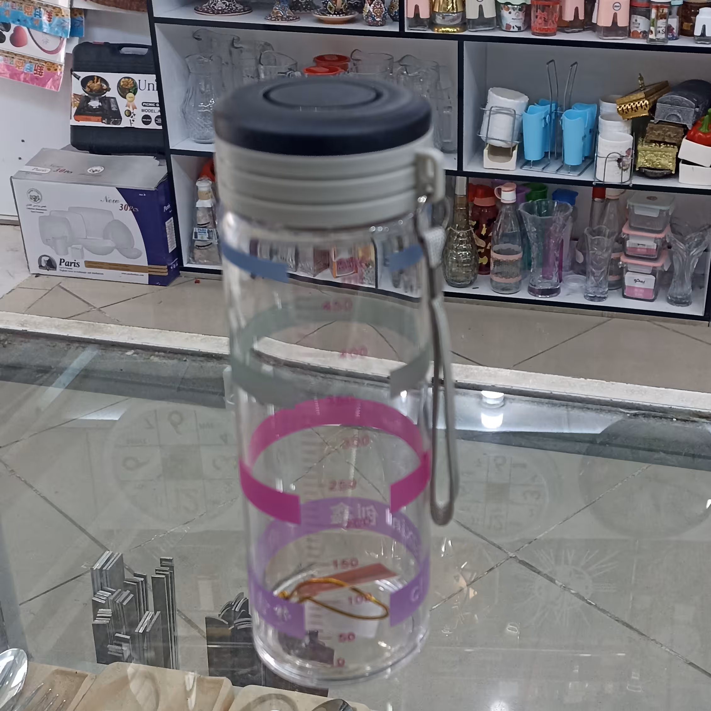 بطری مدرج شیشه ای خارجی 20 سانتی متر