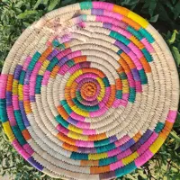 سینی حصیری رنگی طرح پیچی زیبا50 سانتی