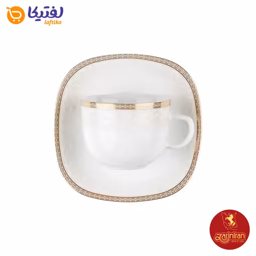 سرویس چای خوری ریوا طلایی چینی زرین کواترو  12 پارچه