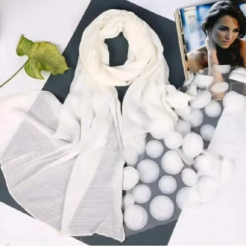 شال مجلسی سفید بدون لیز خوردگی