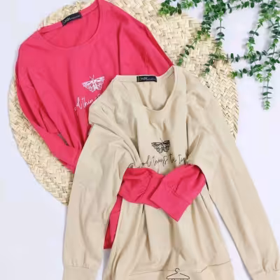 بلوز آستین بلند نخ و پنبه. کیفیت عالی مناسب چهارفصل