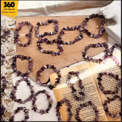 دستبند سنگ آمیتیس بنفش