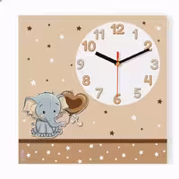 ساعت دیواری اتاق کودک طرح فیل و قلب 1116