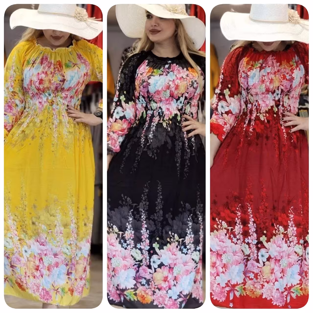 پیراهن ساحلی زنانه ودخترانه مدل گلی