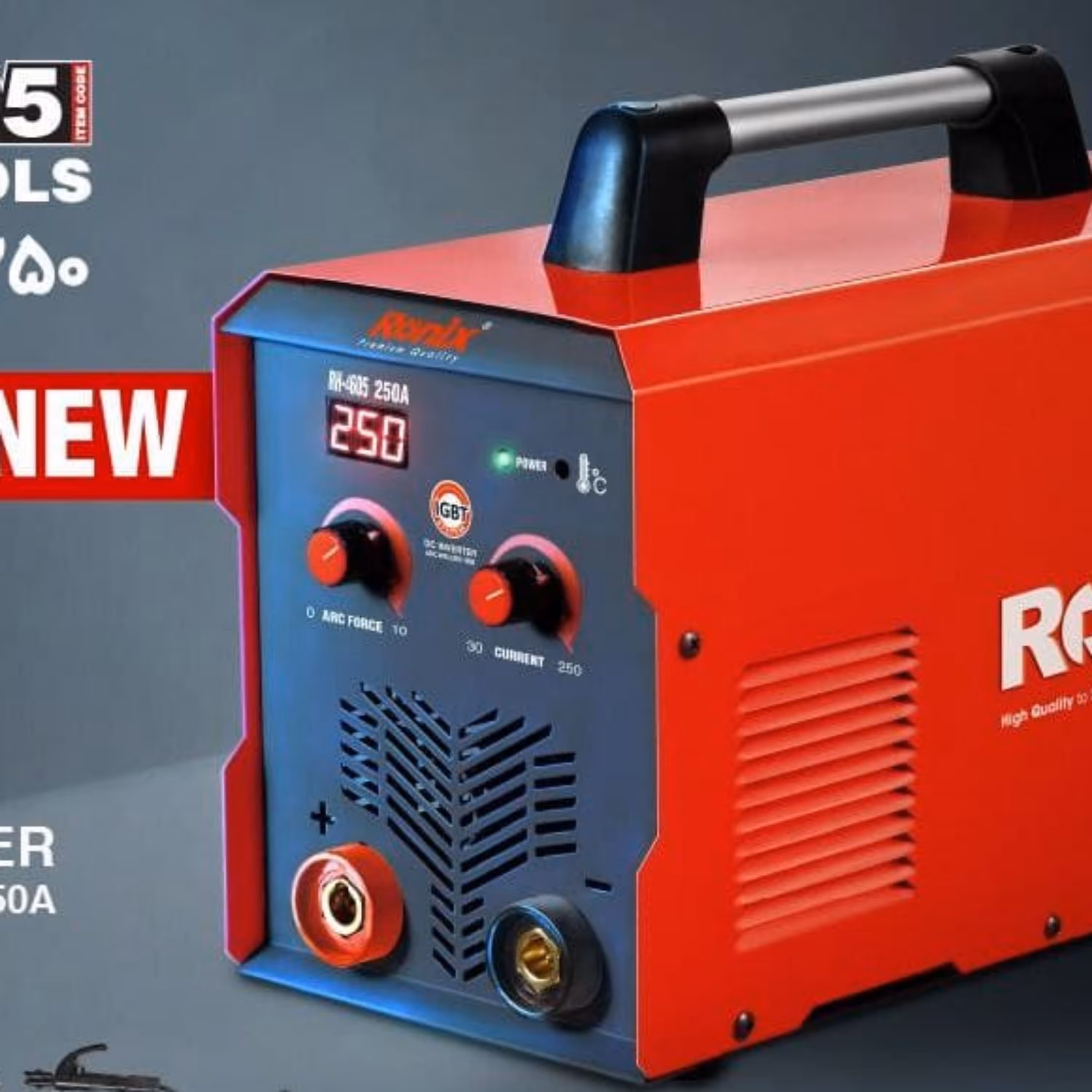 اینورتر رونیکس 4605 با 250 آمپر واقعی امکان جوشکاری تا شماره 5 با ماسک و متعلقات