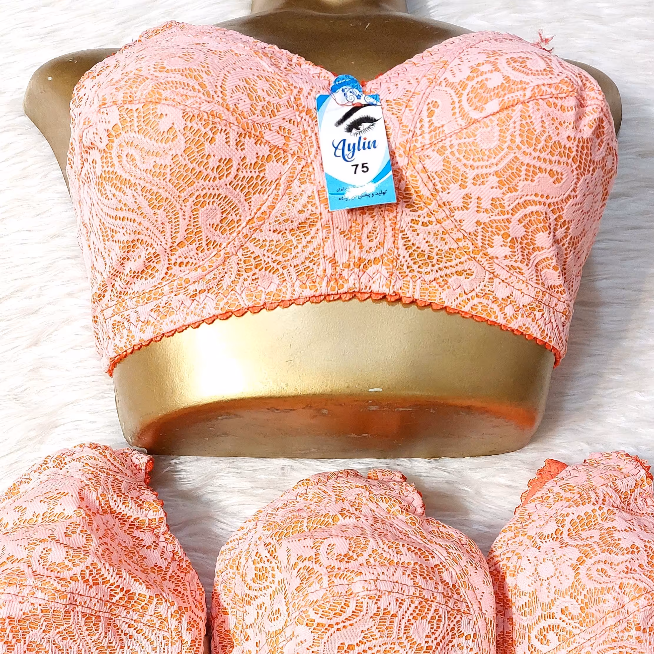 سوتین زنانه تک رنگ گلبهی سایزبندی 75تا85