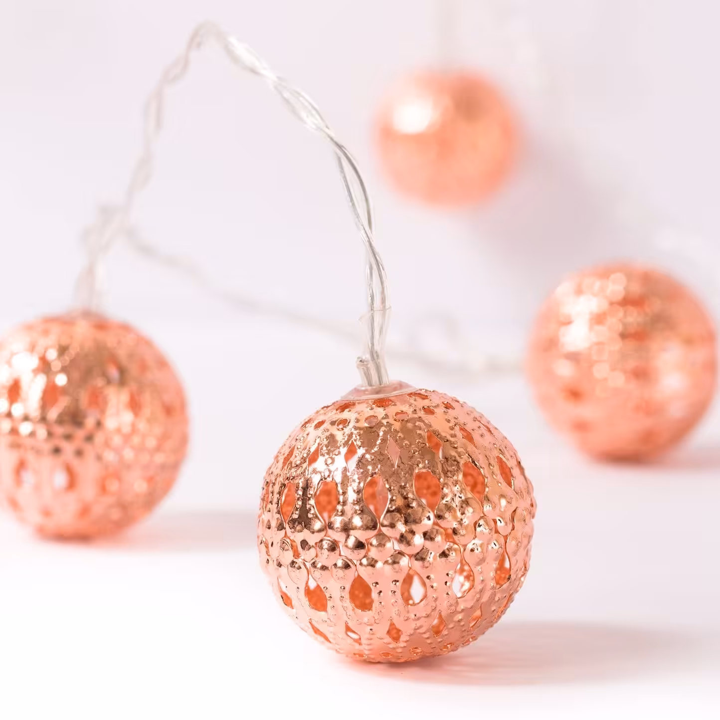 ریسه گوی فلزی رنگ مسی