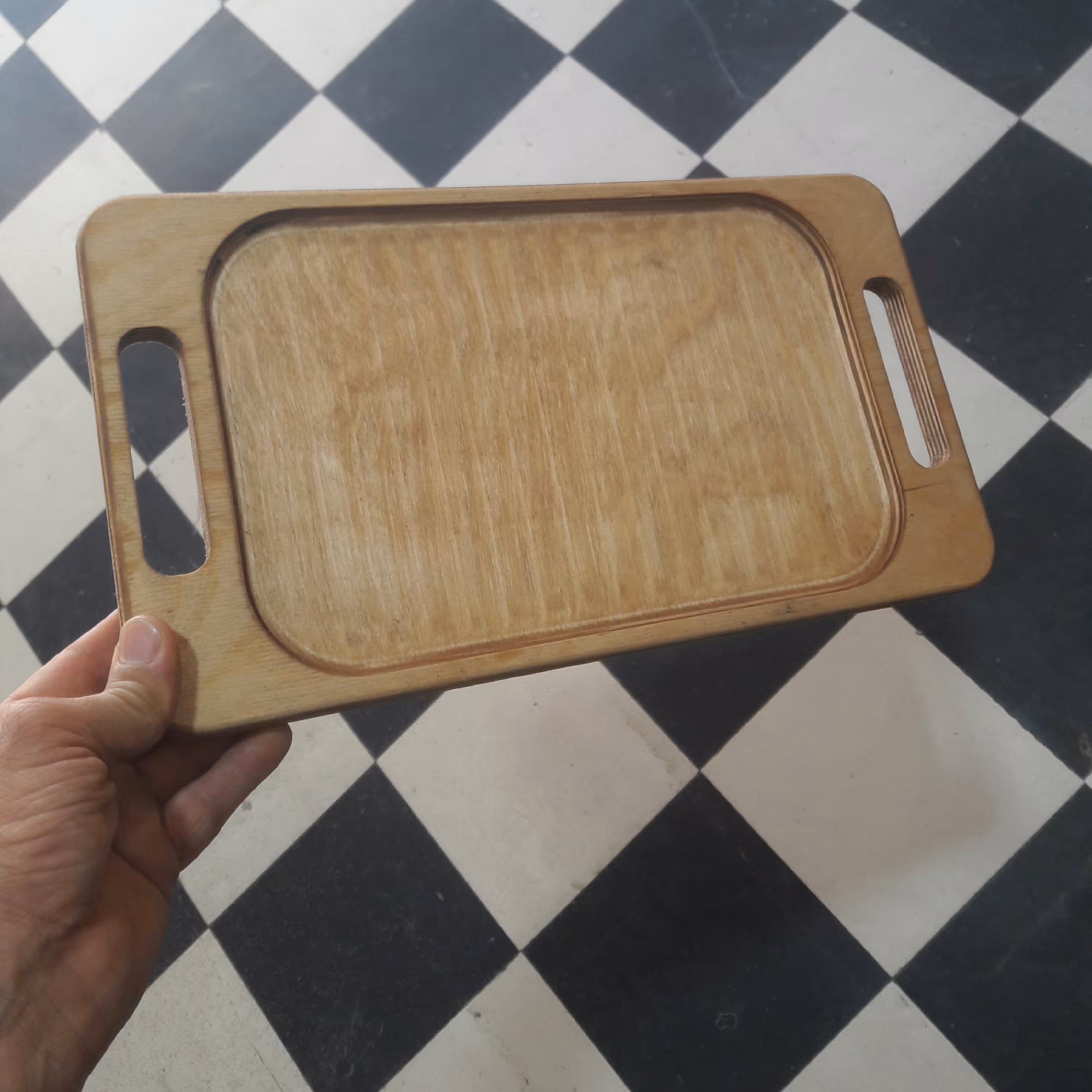 سینی چوبی راش 5 لایه مستطیل  کیفیت عالی جهت سرو در مجالس و مهمانیهای لاکچری