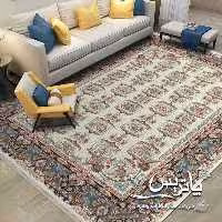 فرش پاتریس 1200شانه  طرح رقصان کرم  قالیچه 4متری