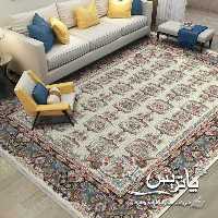 فرش پاتریس 1200شانه  طرح رقصان کرم  قالیچه 4متری