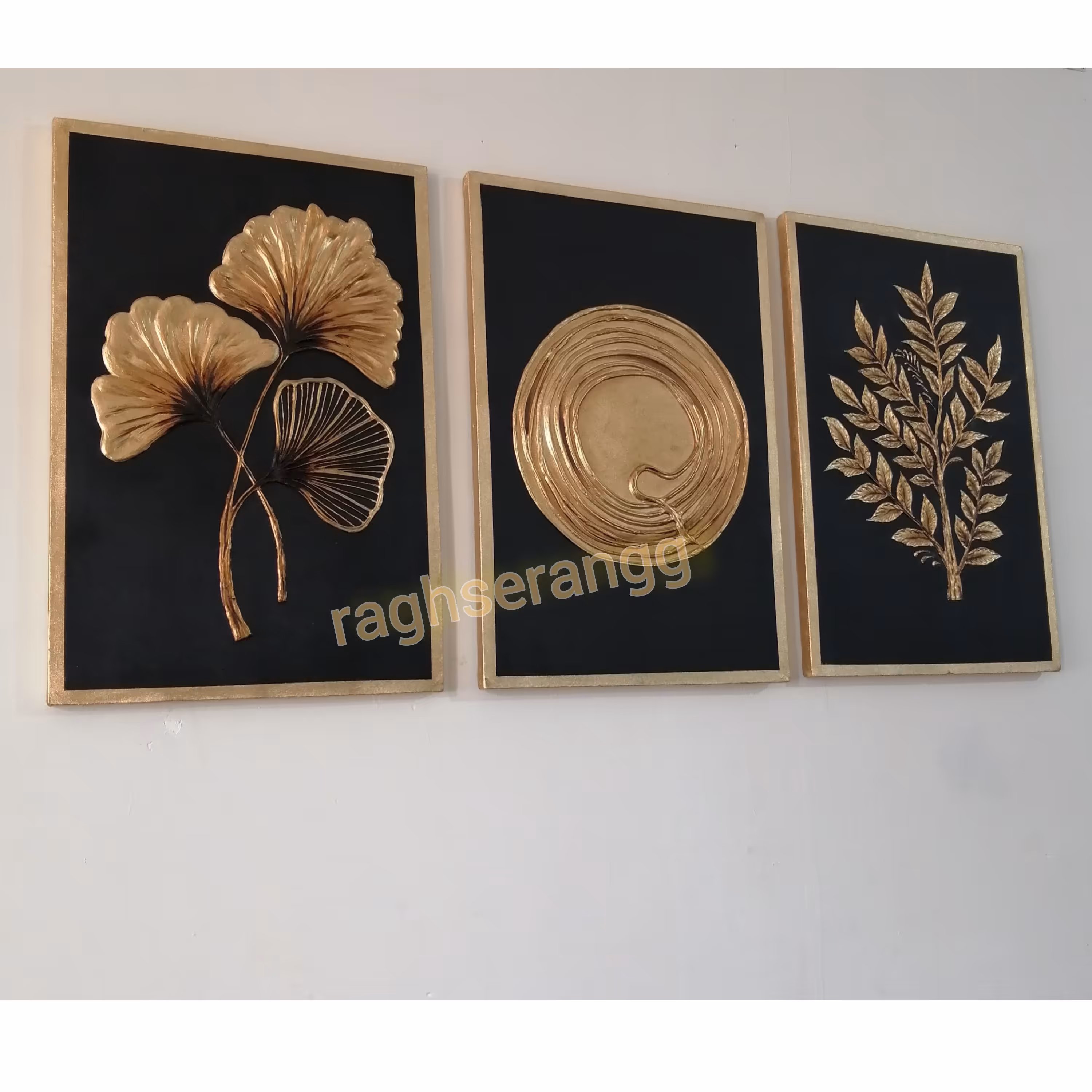 تابلو برجسته طرح مدرن ورق طلا 