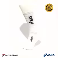 جوراب ورزشی حوله ای کبریتی asics اعلا ساق متوسط سفید