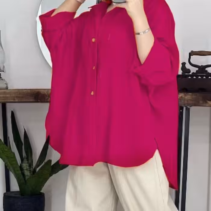 شومیز نیم پانچ فری سایز تا سایز 46 دارای رنگبندی ارسال رایگان 