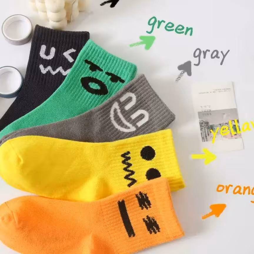 جوراب بچگانه نیمساق طرح لبخند