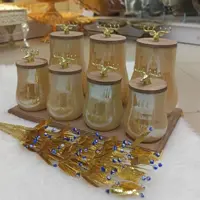 پاسماوری استند چوبی خمره ای سر گوزنی شیشه مات 