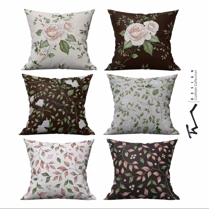 شش عدد کاور کوسن طرح رزا- 40 در 40 - جنس مخمل پورش - زیپ مخفی-کیفیت عالی