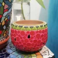 گلدان سفالی طرح هندونه کارگاه عطرین (ویژه یلدا)