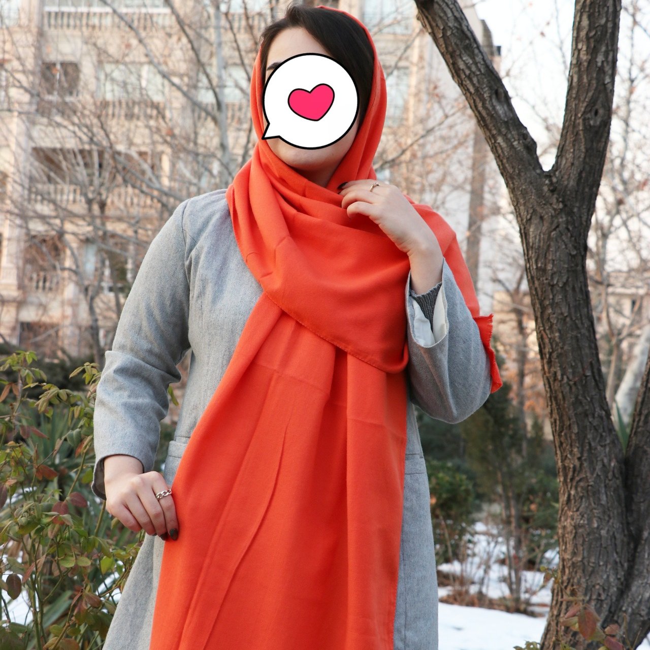 شال موهر ساده جنس و کیفیت اعلا  رنگ نارنجی ارسال رایگان 