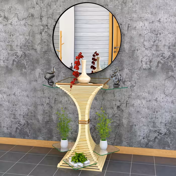  میز کنسول چوبی پایابن مدل PBN-k01 در رنگهای سفارشی، سفید،طوسی روشن،طوسی تیره،عسلی،قهوه ای ،خود رنگ چوب روس 