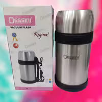 فلاسک تمام استیل یک لیتر برند دسینی مدل 600 جنس درجه یک با ماندگاری نوشیدنی گرم و سرد بالا همراه با بندو دسته جانبی تاشو