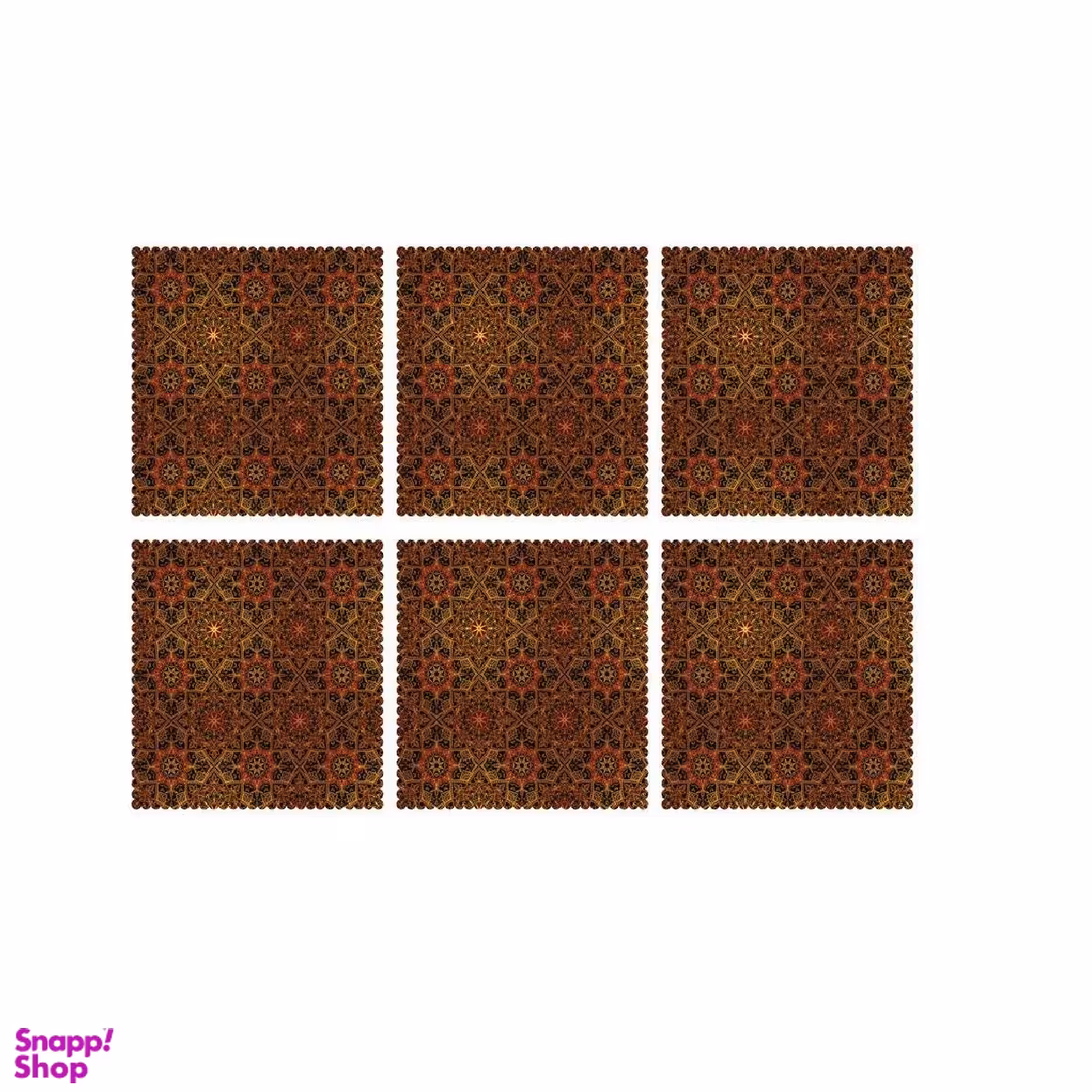 زیر بشقابی کد U1-42073 بسته 6 عددی رنگ قهوه ای سایز 30*30 سانتی‌ متر