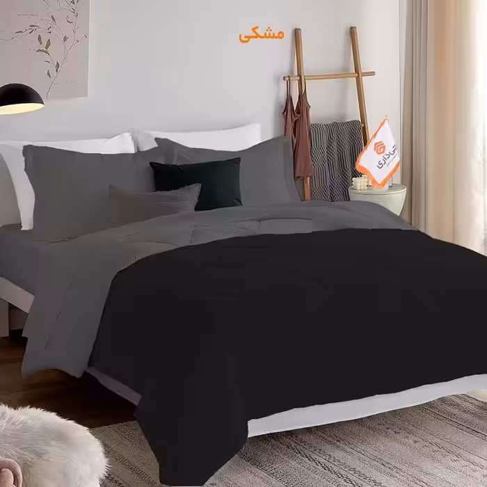 سرویس روتختی چیداری مدل دورو دونفره  رنگ مشکی و طوسی تیره