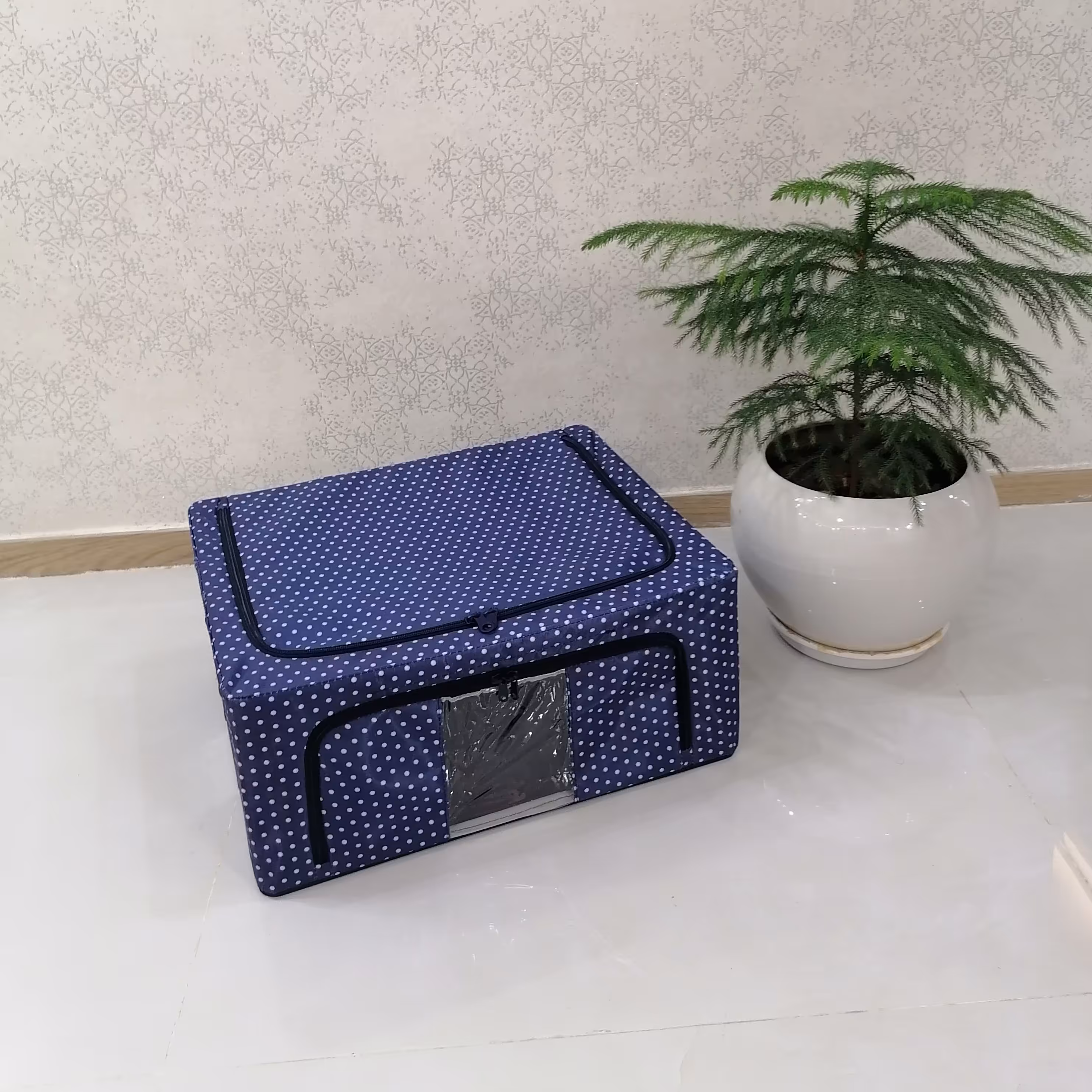 باکس لباس  سرمه ای اسکلت فلزی سایز 3