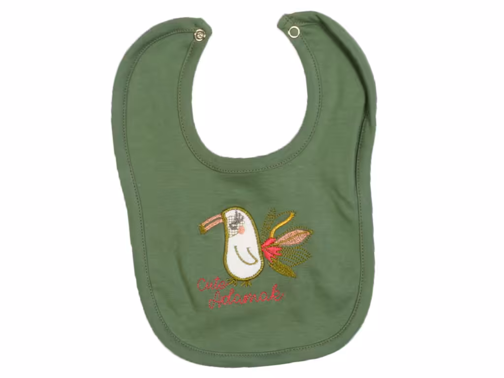 پیشبند نوزادی دخترانه طرح طوطی آدمک adamak