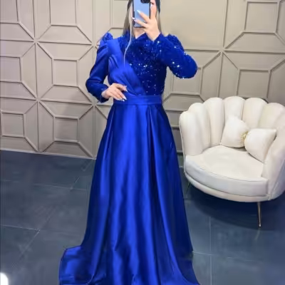 پیراهن شب زنانه ساتن مدل ماکسی مجلسی