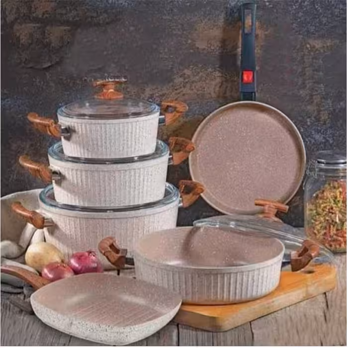 سرویس قابلمه 10 پارچه پی ام تی مدل السا کرم