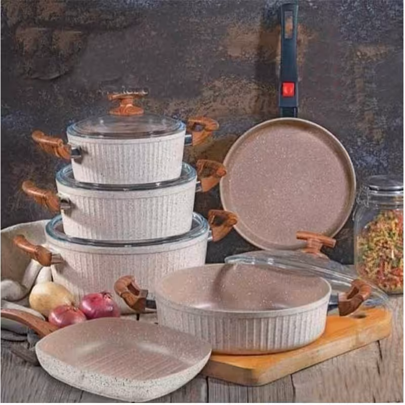 سرویس قابلمه 10 پارچه پی ام تی مدل السا کرم