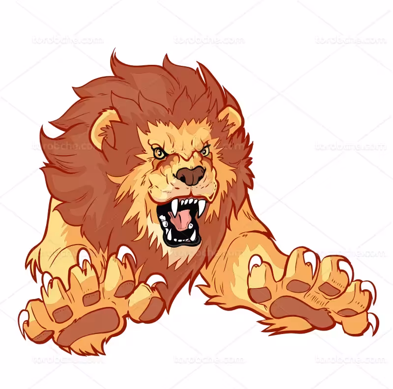 وکتور کاراکتر شیر خشمگین | گرافیک با طعم تربچه