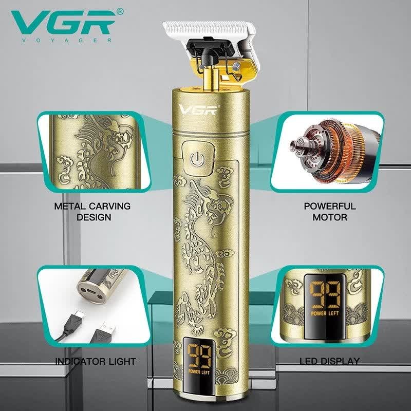ریش تراش وی جی ار حجم زن خط زن کیفیت بینظیر دیجیتال دار شارژی باطری قوی بدنه فلزی طرح دار