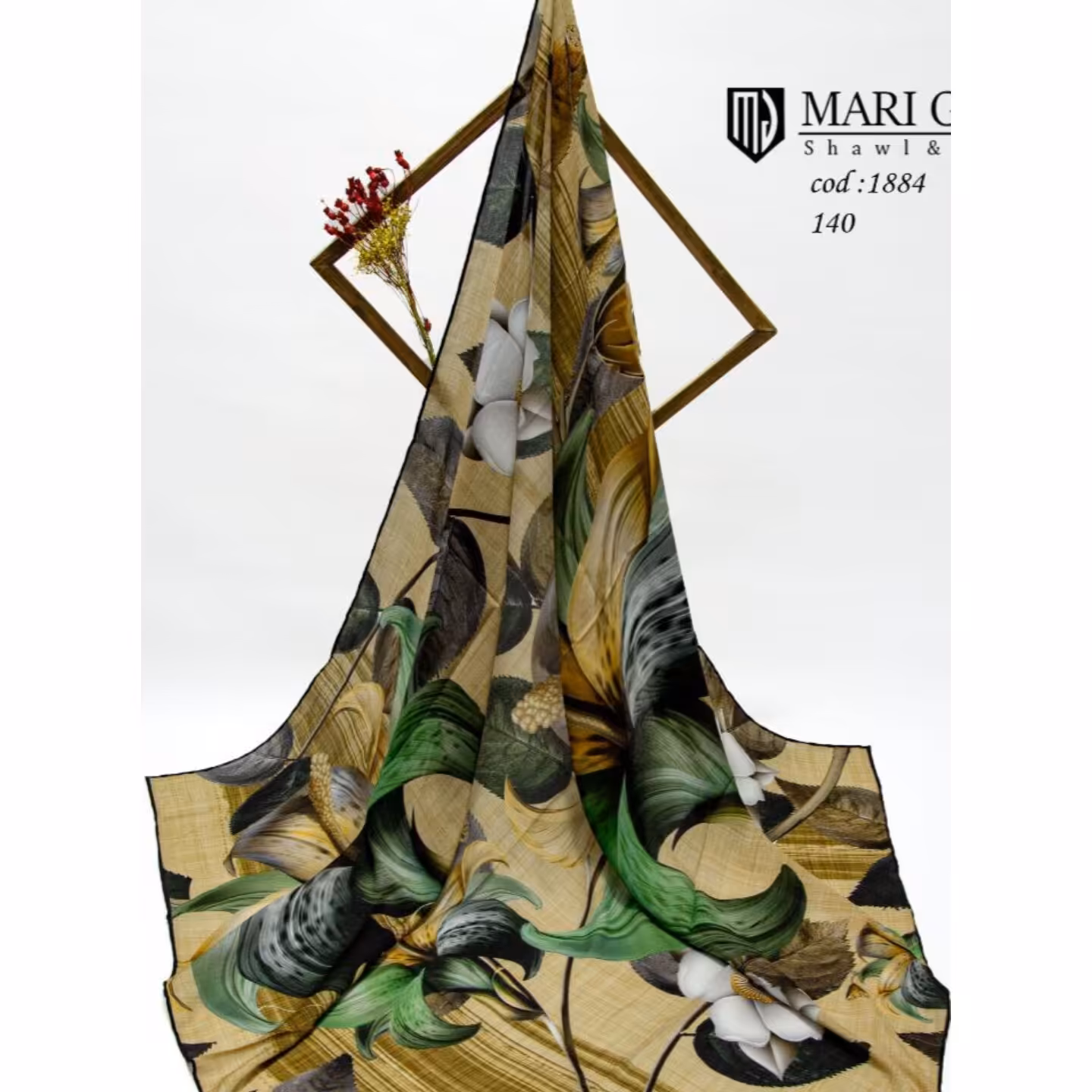 روسری گلدار قواره دار مجلسی 