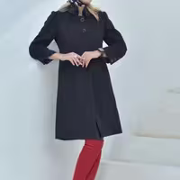 پالتو آستین دکمه جنس  روناک یقه گرد خزدار  داخل آستردار  سایز بزرگ با رنگ های مشکی - طوسی- زغالی و سایزهای 46تا 52 